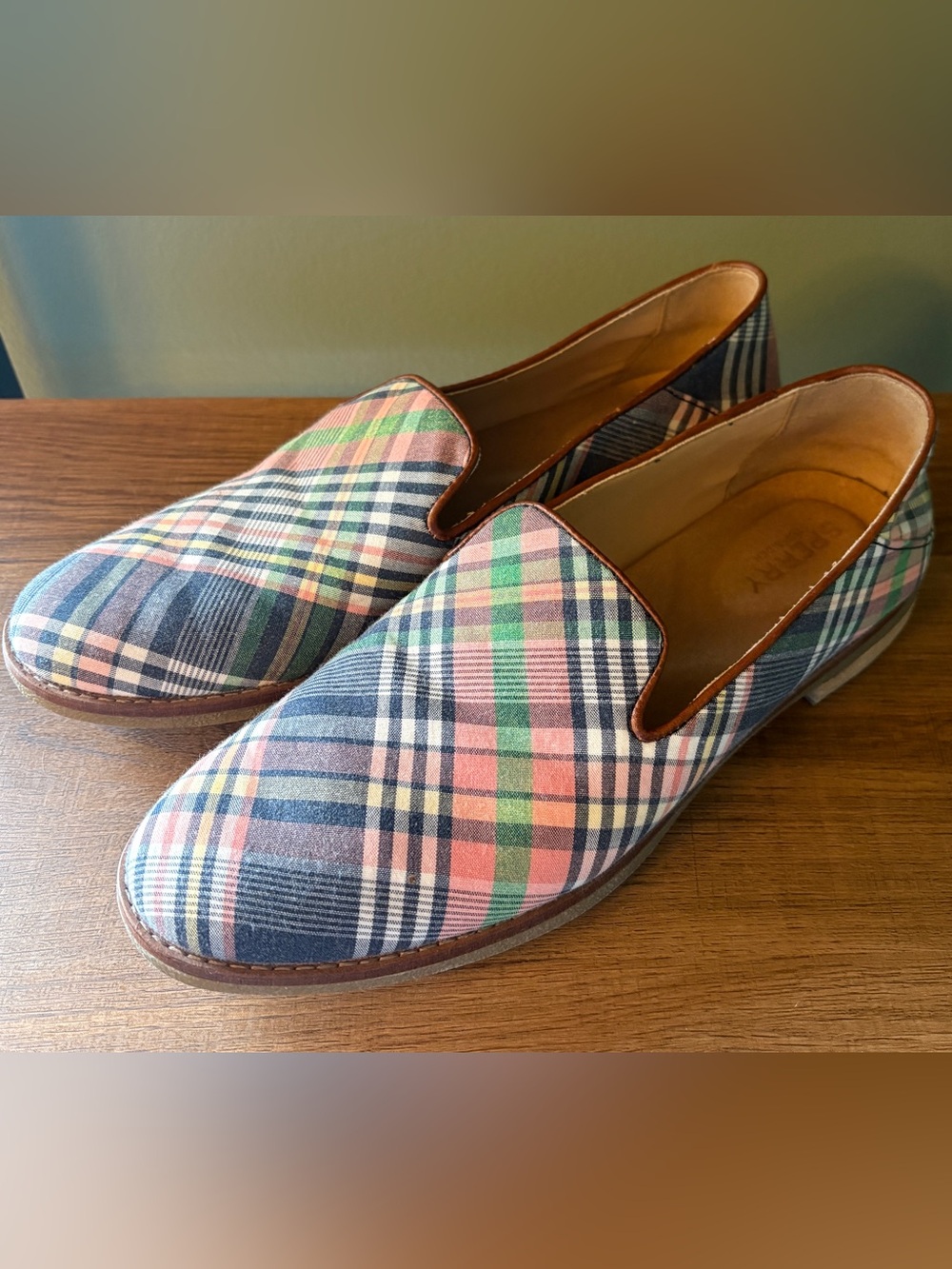 Sperry Top-Sider Plaid Canvas Loafers Flats Size 8